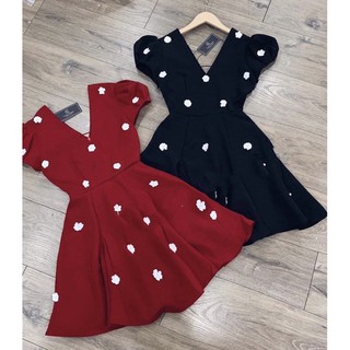 Đầm xoè đi tiệc hoa đính nổi