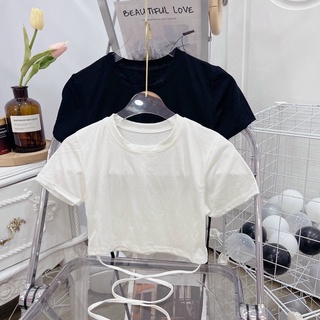 Áo croptop gân đan dây bụng