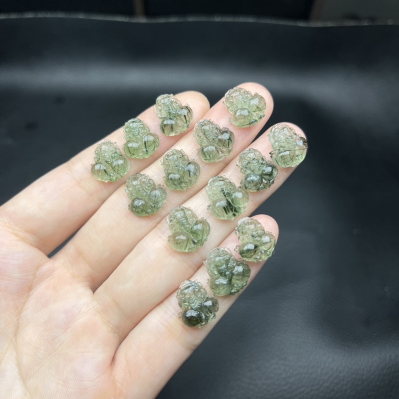 Tỳ Hưu T.A Tóc Xanh - Size Nhẫn, Mặt Dây Nhỏ - Cầu Tài Lộc, Bình An May Mắn