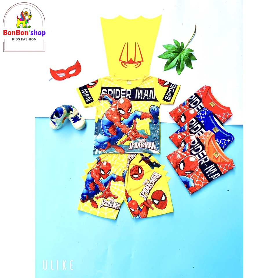 (TẶNG MẶT NẠ) bộ quần áo siêu nhân cho bé trai, đồ bộ siêu nhân cho bé, quần áo siêu nhân bay cho bé size 18-23kg