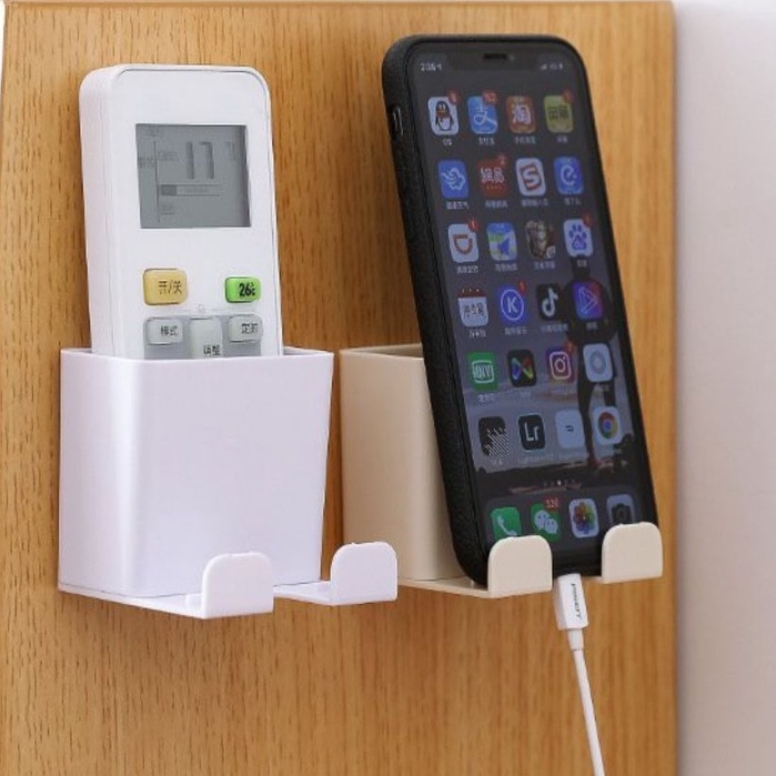 Kệ Dán Tường Để Remote, Đồ Dùng/ Giá Đỡ Sạc Điện Thoại Đa Năng Có Móc Treo Dây ❤️ 𝗚𝗜𝗔𝗗𝗨𝗡𝗚𝗛𝗔𝗡𝗢𝗜𝟯𝟵 ❤️