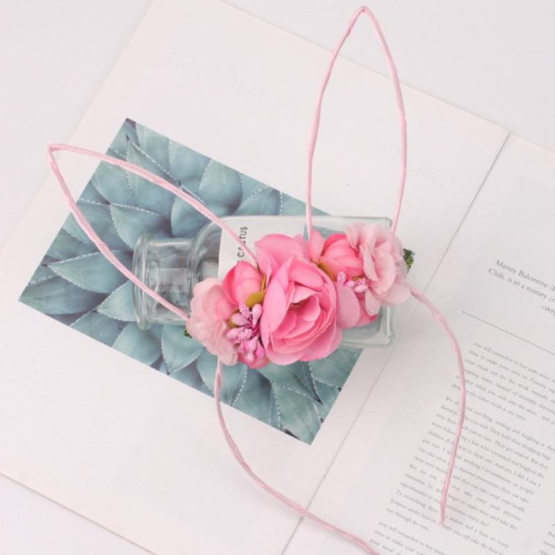 Băng Đô Tai Thỏ Đính Hoa Nhân Tạo Chủ Đề Phục Sinh