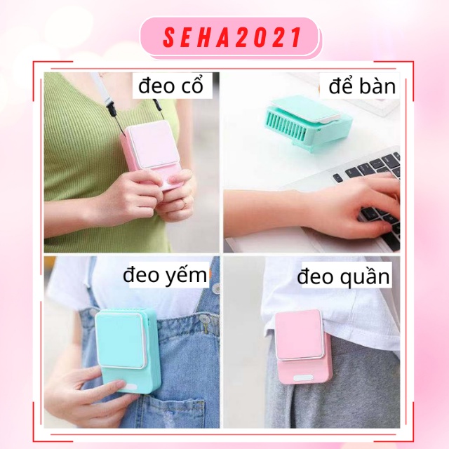 Quạt Tích Điện Mini Cầm Tay Sạc Điện 3 Chế Độ Dung Lượng Pin 1200mah