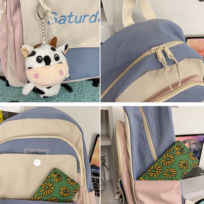 Balo nữ đi học đẹp giá rẻ MISU cặp nam nữ thời trang dễ thương phong cách đeo vai cao cấp