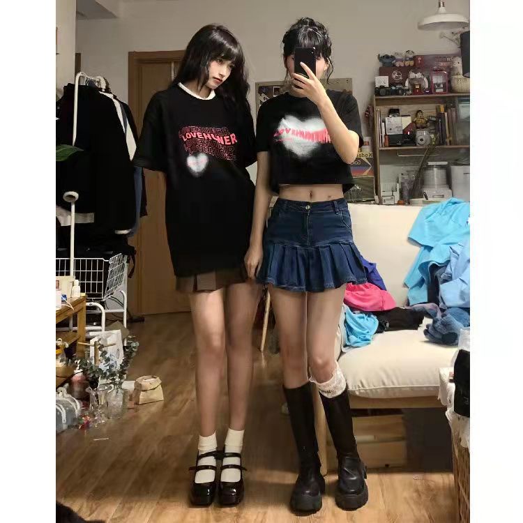 Áo Thun Ngắn Tay Cổ Tròn Dáng Ôm In Họa Tiết Kiểu retro Thời Trang Cho Nữ