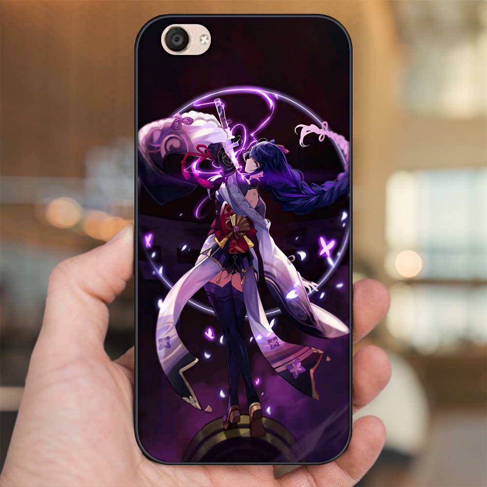 Ốp lưng Vivo V5, V5 Plus viền đen in hình Raiden Shogun Genshin Impact