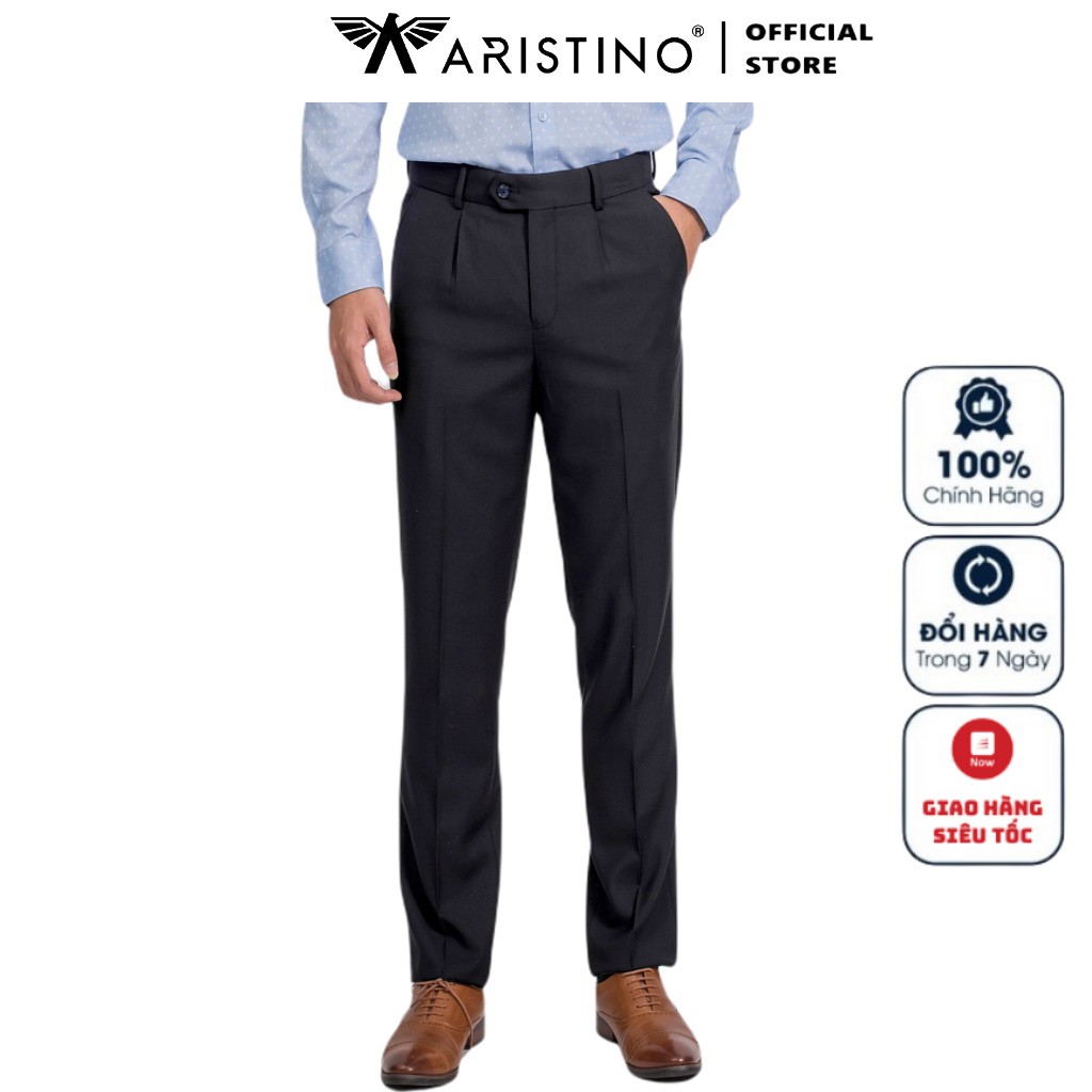 Quần Tây Nam Aristino ATR01908 Quần Âu Nam Màu Xám 60 Dáng Regular Fit Vải Polyester