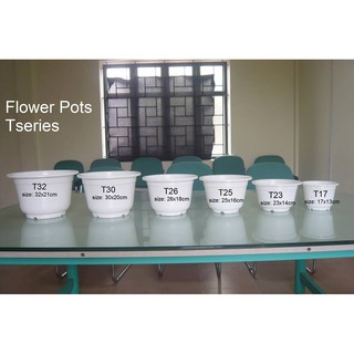 Chậu nhựa tròn trắng T30