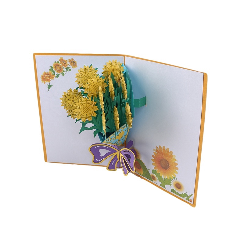 Thiệp 3D trang trí hình hoa cúc xinh xắn được làm thủ công