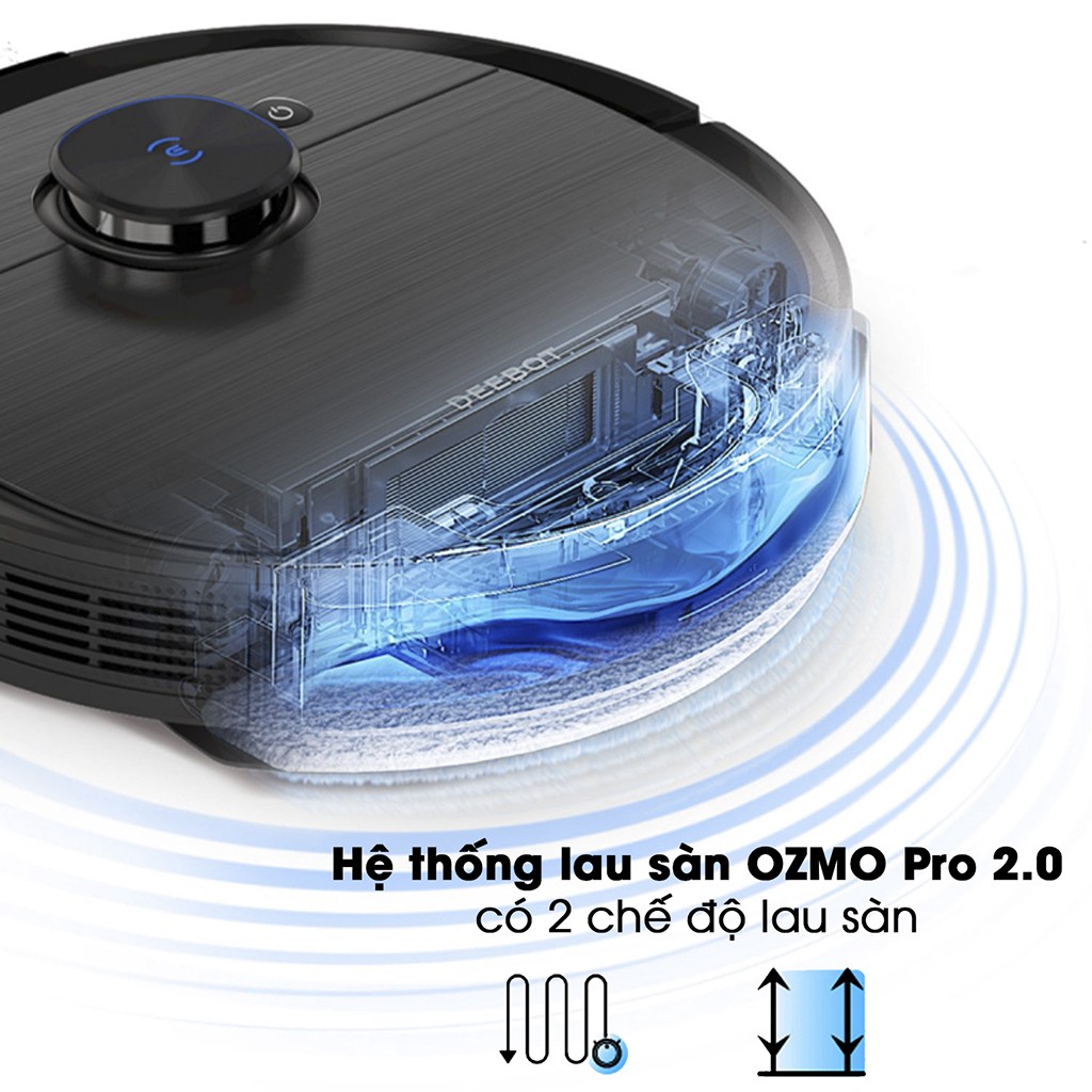 Robot hút bụi lau nhà Ecovacs T9 AIVI - Lực hút 3000pa - Hàng chính hãng bảo hành 15 tháng