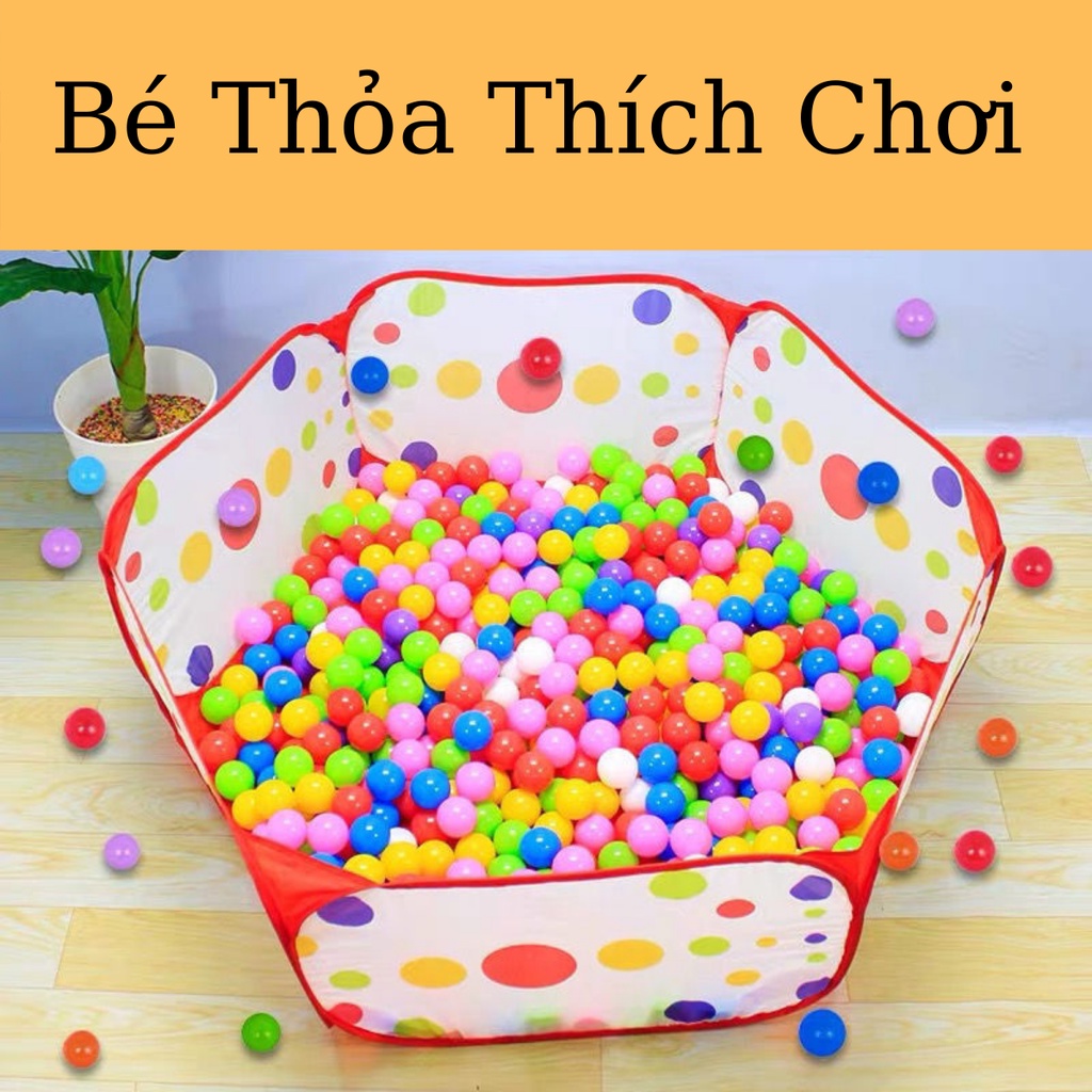 100 Quả Bóng Nhựa Đồ Chơi Cho Bé Loại Căng Dày Dặn Đa Sắc - Seven_mart