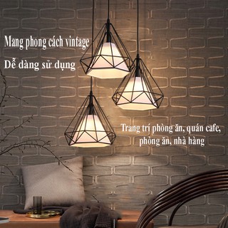 Đèn thả đơn kim cương khung sắt tĩnh điện phi 250 CỬA HÀNG ĐÈN TRẦN PHÚ