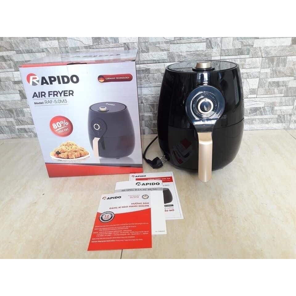 Nồi chiên không dầu Rapido 5Lít RAF5.0M3 Công suất 1400w bảo hành chính hãng 12 tháng toàn quốc