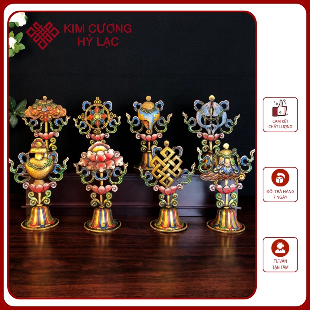 Tám Biểu Tượng Cát Tường Mật Tông [Kim Cương Hỷ Lạc] Vẽ Màu