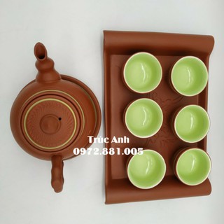 Ấm chén tử sa khay vuông