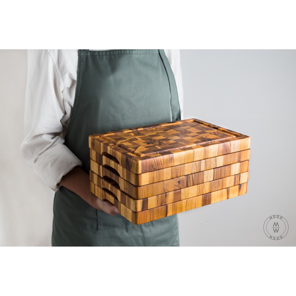 Thớt gỗ Teak sớ lật 20x30x2.5cm Modo Wood - Dụng cụ nhà bếp