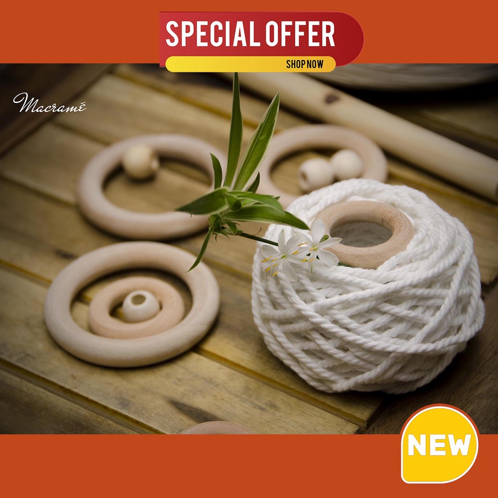 Dây thừng thắt Macrame 3 xoắn (2mm, 3mm, 4mm,5mm)_ Macrame Twine I Phụ kiện Macrame
