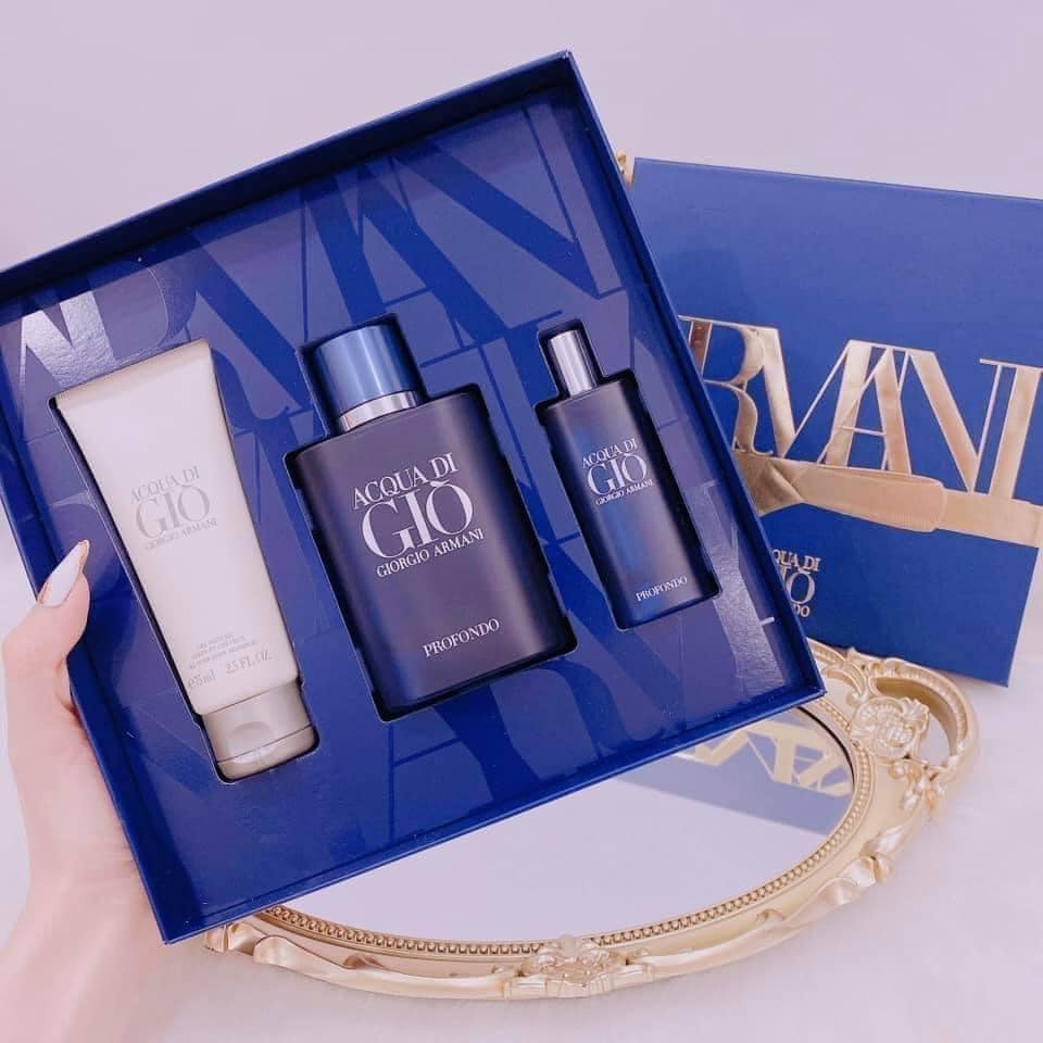 Set 3 món Giiorgio Armani Acqua di Gio Profondo (75ML - 75ML -15ML)
