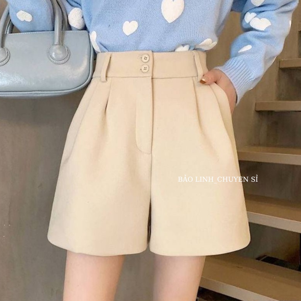 Quần Đùi nữ Bảo Linh, Quần Short Ống Rộng BIGSIZE Lưng Cao Phong Cách Hàn Quốc