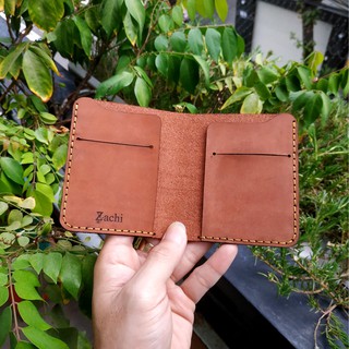 [Real Leather] [Siêu Mini] Ví đứng nam mini nhỏ gọn đơn giản da bò handmade - Zachi