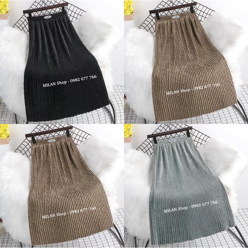 Chân váy nhung dài chất mới | BigBuy360 - bigbuy360.vn