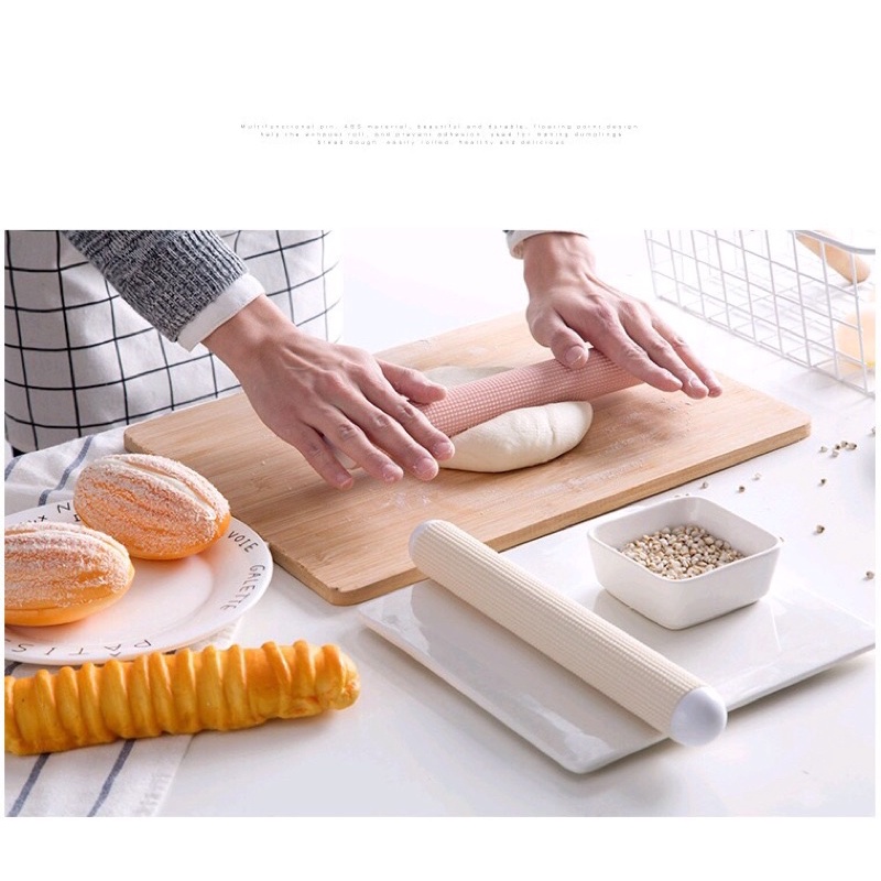 Cán lăn bột nhựa có gai 27cm