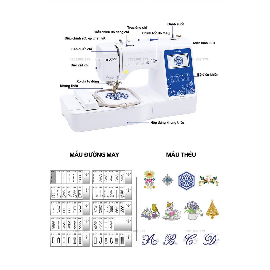 [THANH LÝ - HÀNG TRƯNG BÀY] Máy May Và Thêu Vi Tính Brother NV180 Hàng Chính Hãng