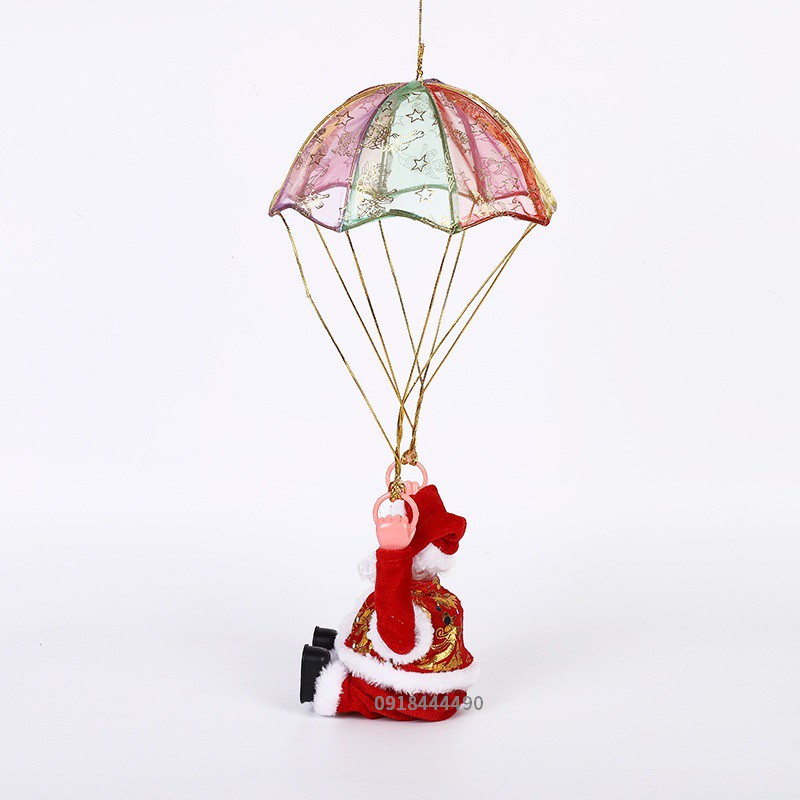 Đồ chơi Giáng sinh - Ông già Noel treo dù làm xiếc nhào lộn