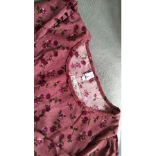 Váy nhung tăm dáng dài hoa nhí thu đông 2021 tiểu thư Hàn Quốc có bigsize