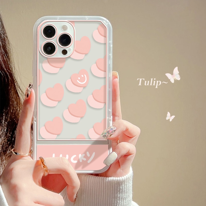 Ốp Điện Thoại TPU Silicon Mềm Trong Suốt Có Giá Đỡ Hình Trái Tim Cho IPhone 13 Pro MAX 12 11 Pro 7 8 Plus SE 2020 X XS MAX XR 6 6S