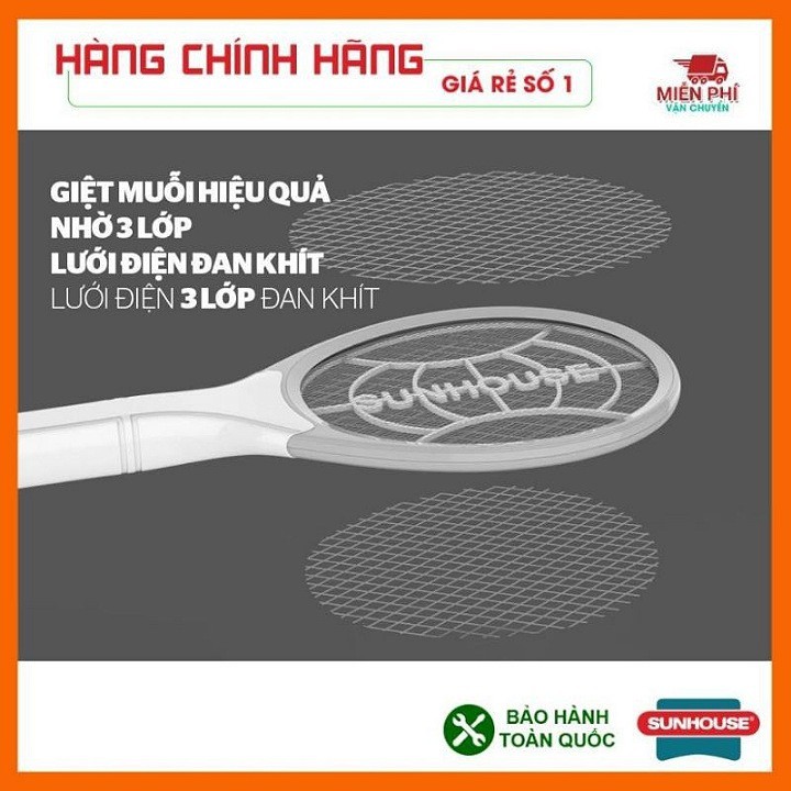 Vợt muỗi sunhouse E350 chính hãng bảo hành 12 tháng lỗi 1 đổi 1