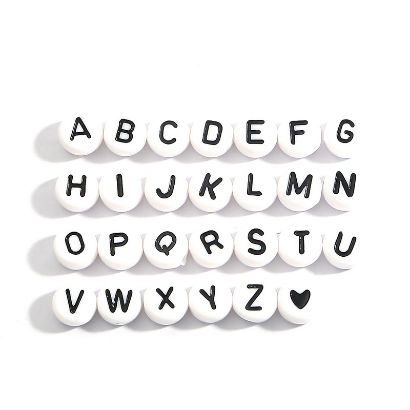 Bộ 100 hạt xâu chuỗi có chữ cái làm trang sức thủ công