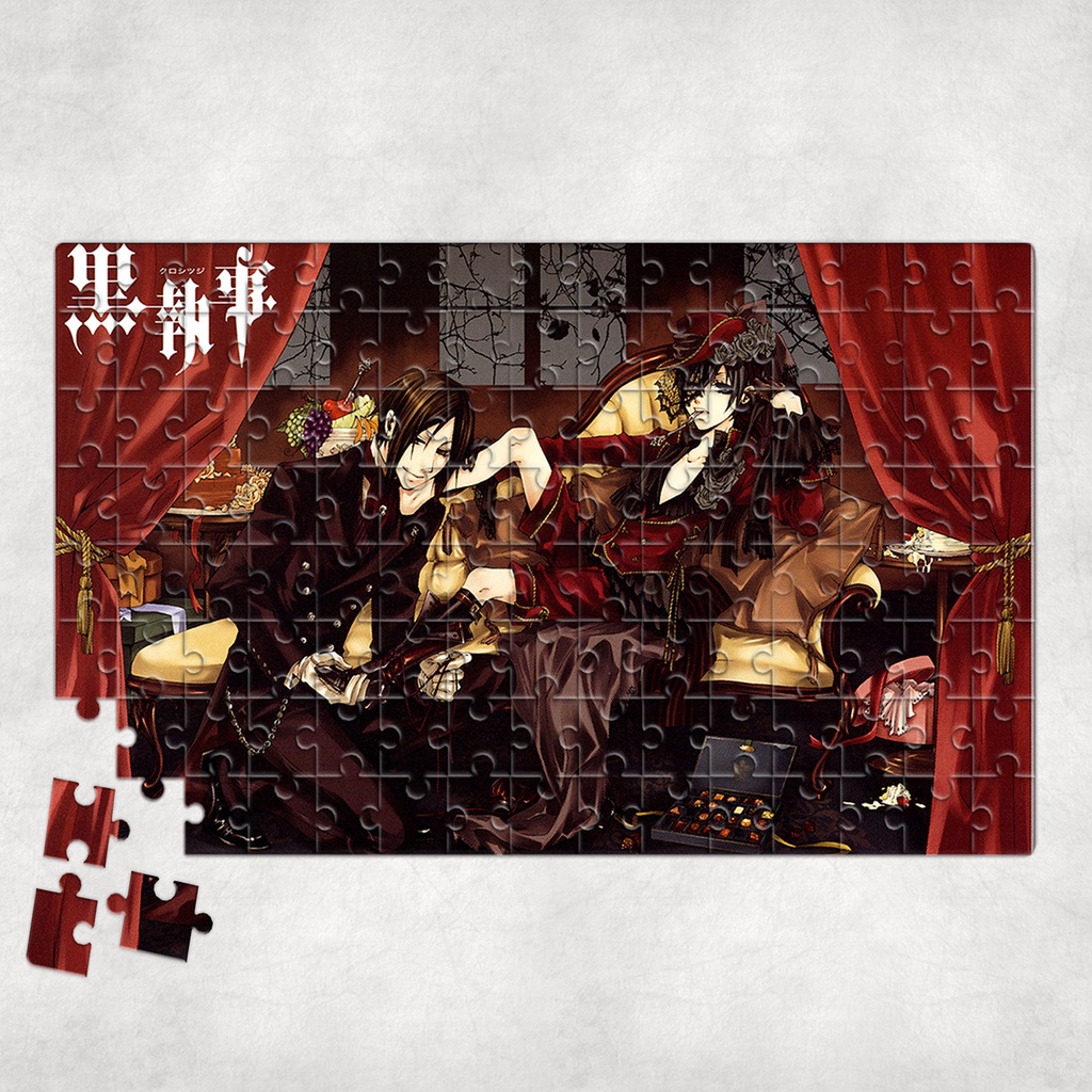 Tranh ghép hình A4, A5 Anime, xếp hình BLACK BUTLER - Mẫu 1