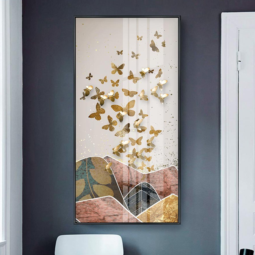 Tranh treo tường tráng gương hiện đại phòng khách khổ lớn 1.2mx60cm(GD19-34)