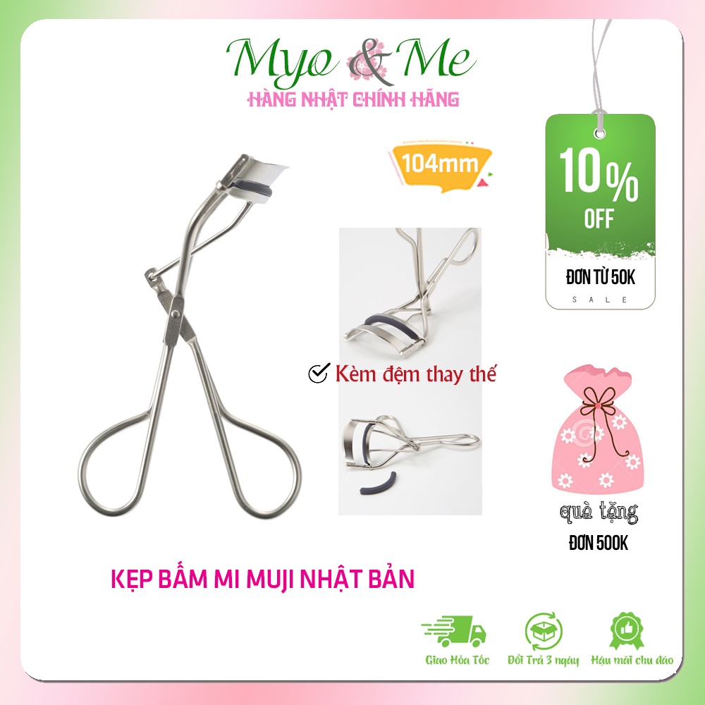 Kẹp bấm mi Muji Eyelash Curler Nhật Bản tặng kèm đệm thay thế - 104mm
