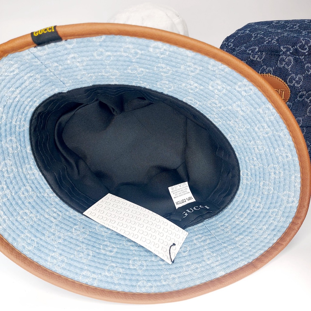 Nón vành tròn Gc logo nổi chất liệu da họa tiết đẹp from 56 - 58