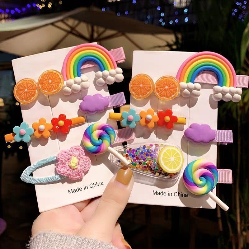 Set 14 Kẹp tóc bấm mái cho bé gái xinh xắn