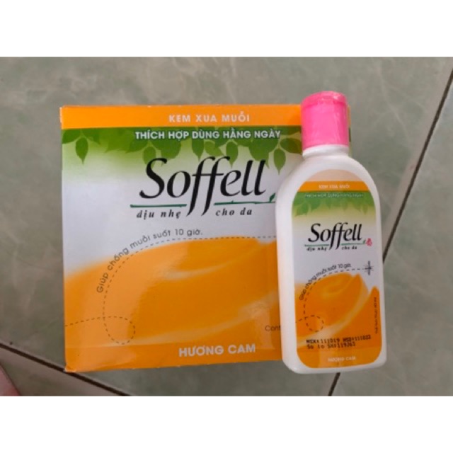 Hộp 12 chai kem chống muỗi Soffell hương hoa, hương cam 60ml