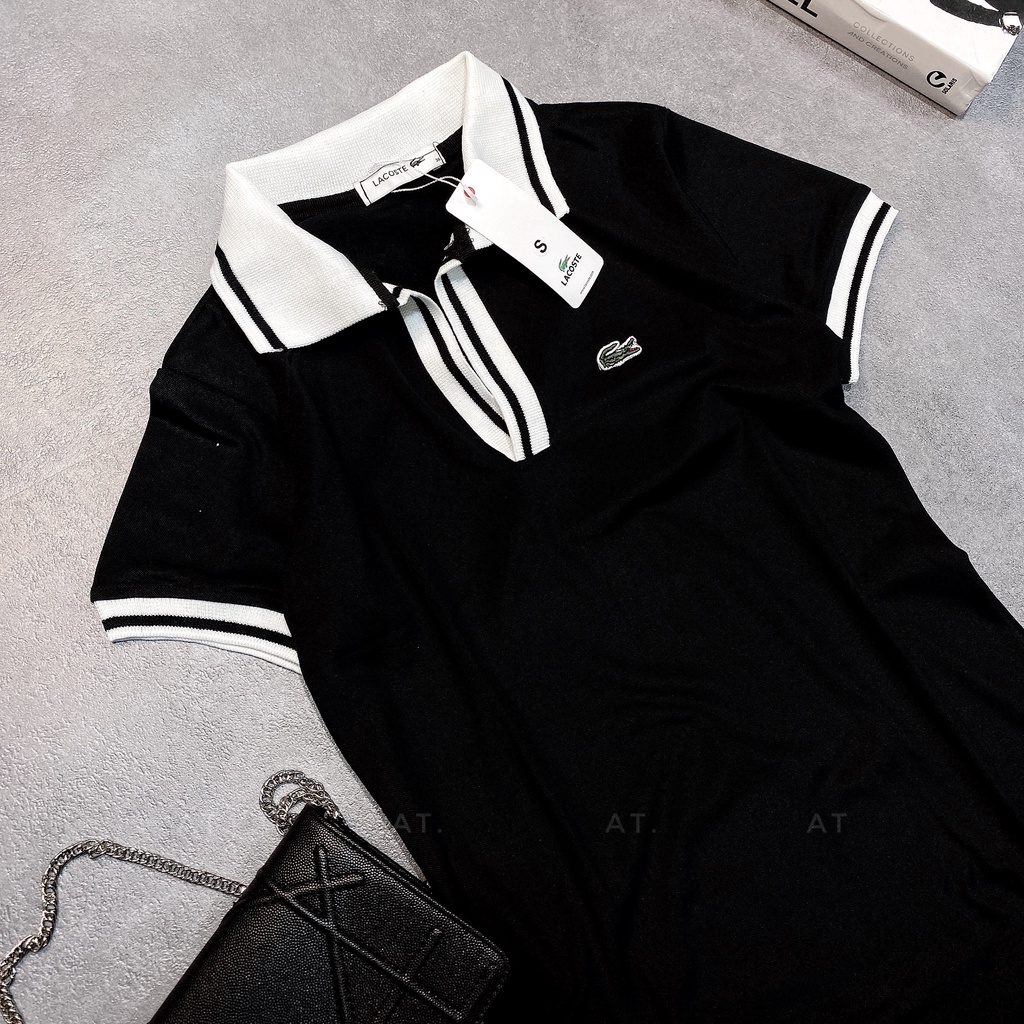 Váy Polo Cá Sấu Đen Bo Cổ Trắng Pha | BigBuy360 - bigbuy360.vn