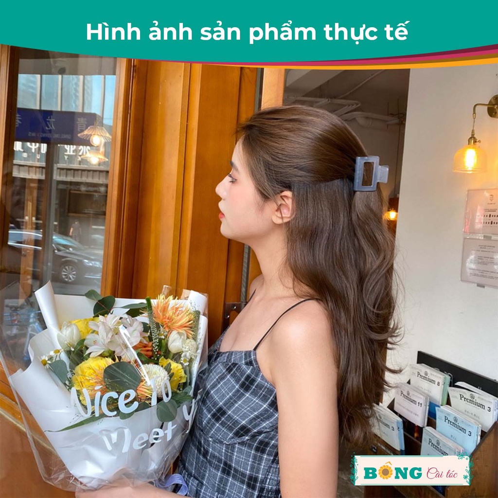 Kẹp càng cua chất liệu nhựa hình chữ nhật kích thước 5cm nhiều màu clear phong cách Hàn Quốc KN80 - kẹp tóc BÔNG Cài Tóc
