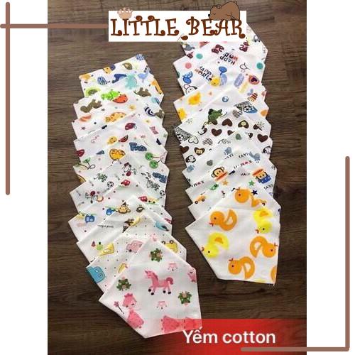 Khăn Yếm Hàng Cao Cấp Mẫu Tam Giác Cotton Có Cúc Bấm Cho Bé Yêu - Little Bear