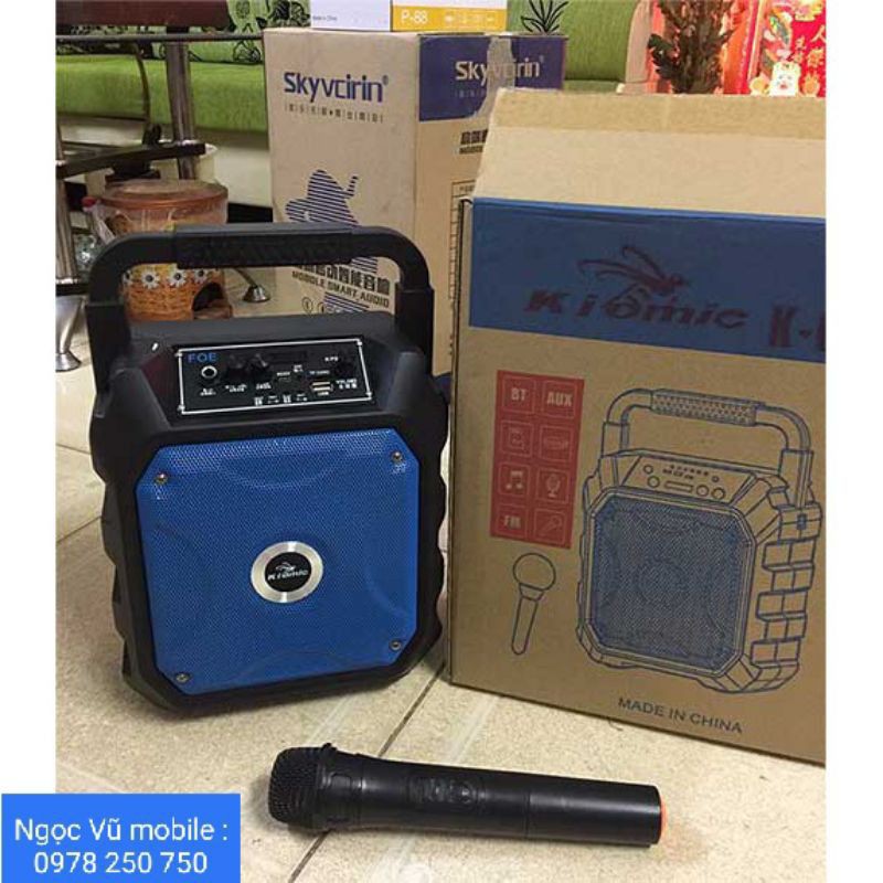 Loa karaoke hát hay k68 kèm mic hát không dây .