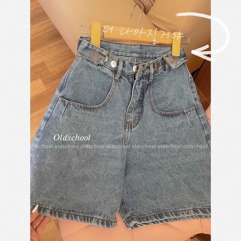 Quần Short Jeans Ngố Bò Nút Hông Ulzzang 058 | BigBuy360 - bigbuy360.vn