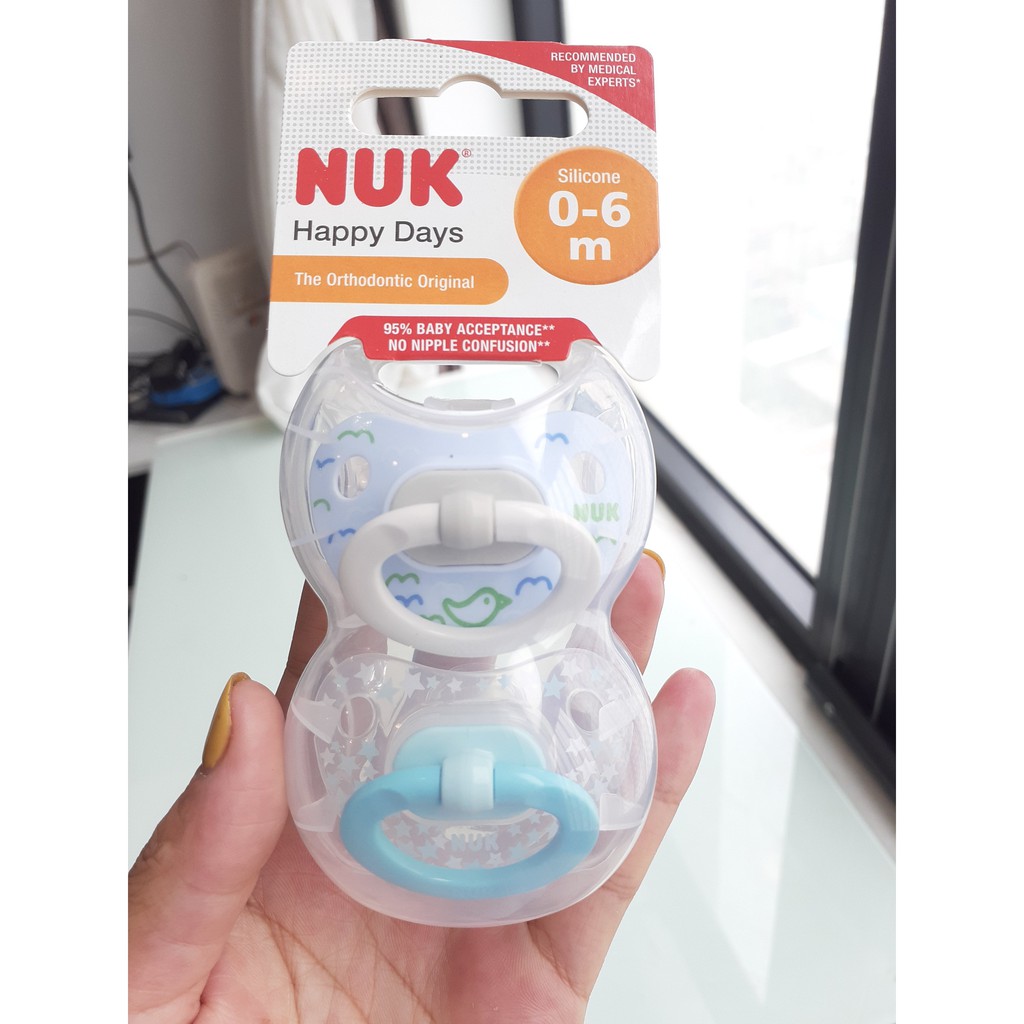 Bộ 2 Ti Giả Nuk Happyday Silicone Cho Bé Sơ Sinh 0-6M 6-18M Chính Hãng Gía Rẻ