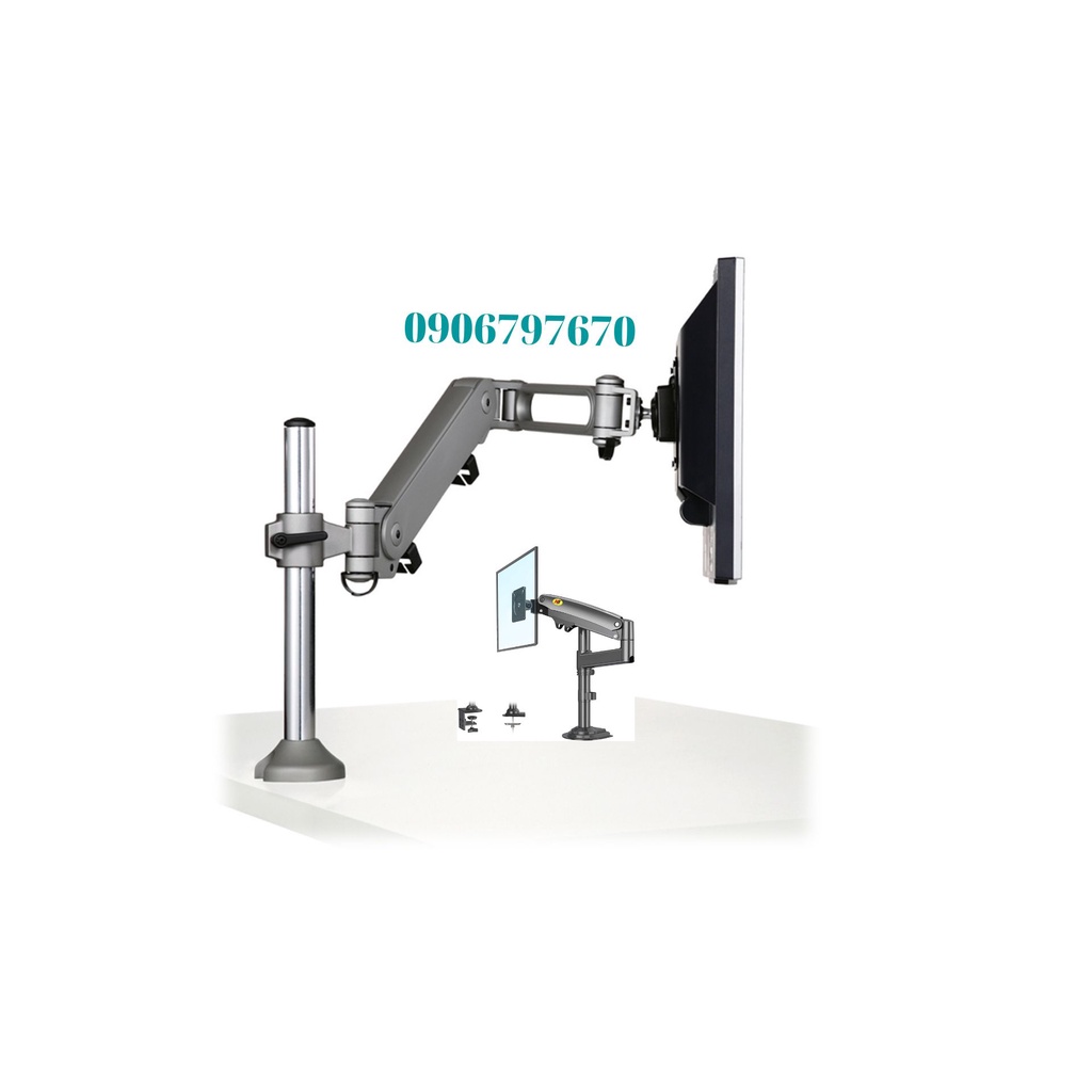 Giá Treo Màn Hình NB H100 22 - 35 Inch - Tay Treo Màn Hình Máy Tính Gắn Bàn Xoay 360 Độ