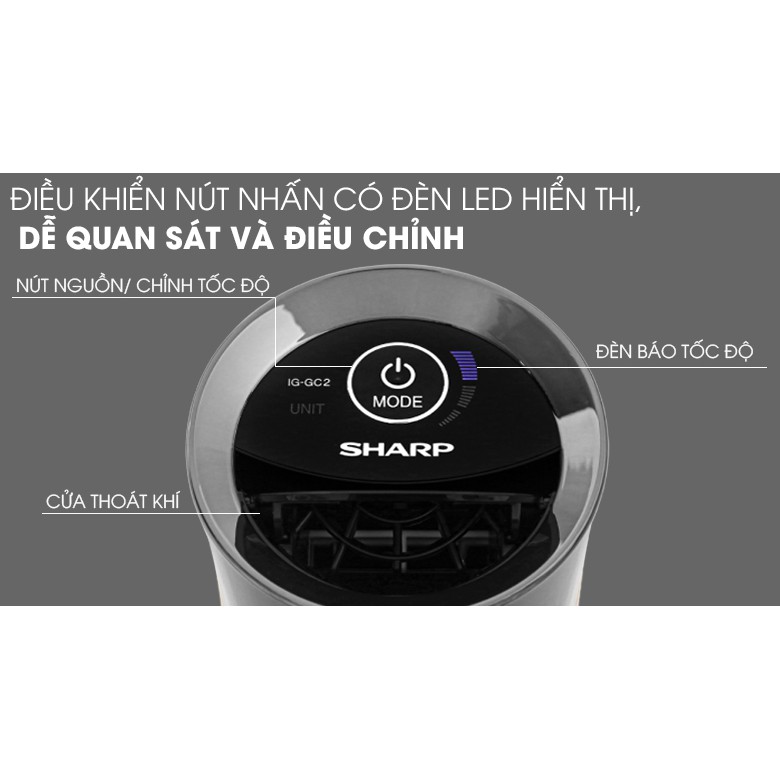 [GIAN HÀNG UY TÍN] [HÀNG CHÍNH HÃNG] Máy lọc không khí ô tô Sharp IG-GC2E-B/N/P