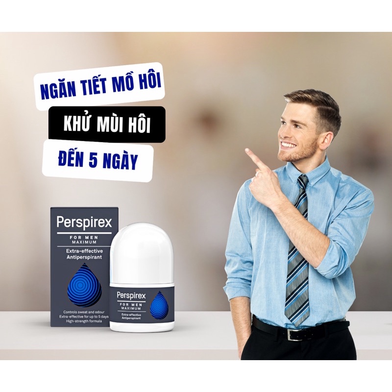 Perspirex for men Maximum – Lăn khử mùi và ngăn tiết mồ hôi cho nam