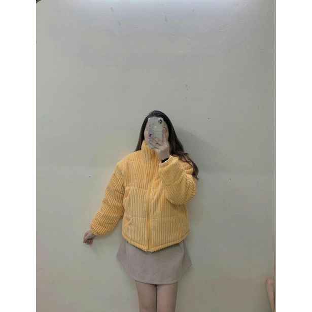 [Có sẵn-ảnh thật]Áo phao nhung tăm phong cách Hàn Quốc siêu ấm áp mùa đông 2021 | BigBuy360 - bigbuy360.vn