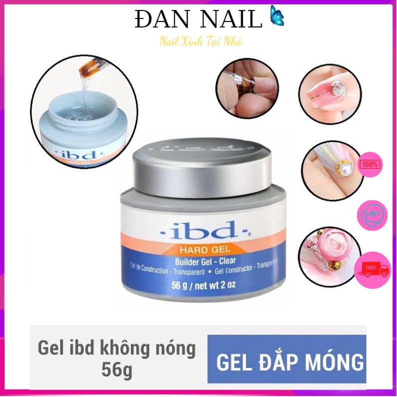 Gel đắp móng IBD chính hãng màu trong không nóng không chảy 56g