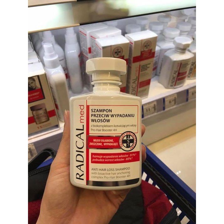 Dầu Gội Ngăn Rụng Tóc Hiệu Quả, Làm Tóc Dày Hơn Radical Med Anti-Hair Loss Shampoo Đỏ 300ml